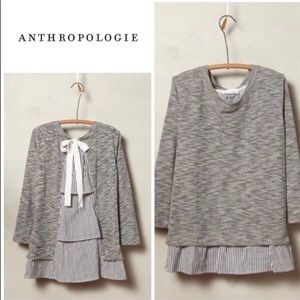 EUC Anthropologie Anthro Ainsley Preppy Ruffle Back Top with tie in back